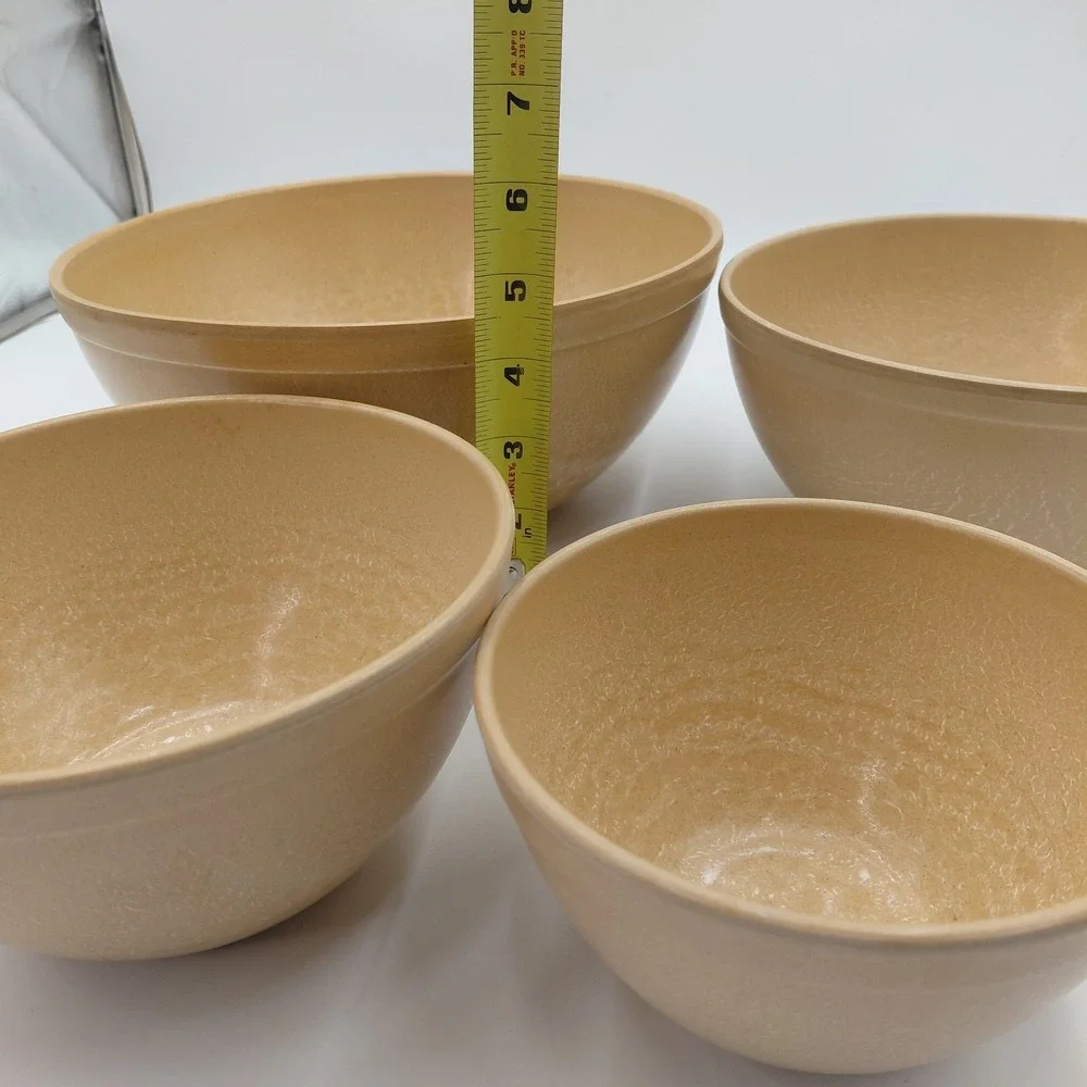 Set- 4 Ellinger's Nesting Mixing Bowls #20, 21, 22 & 23 Agatized Wood Wisconsin